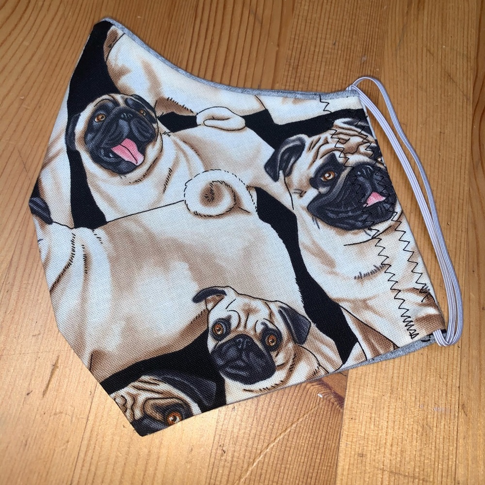 Handmade Face Mask - Pug Life - Dog - Dogs